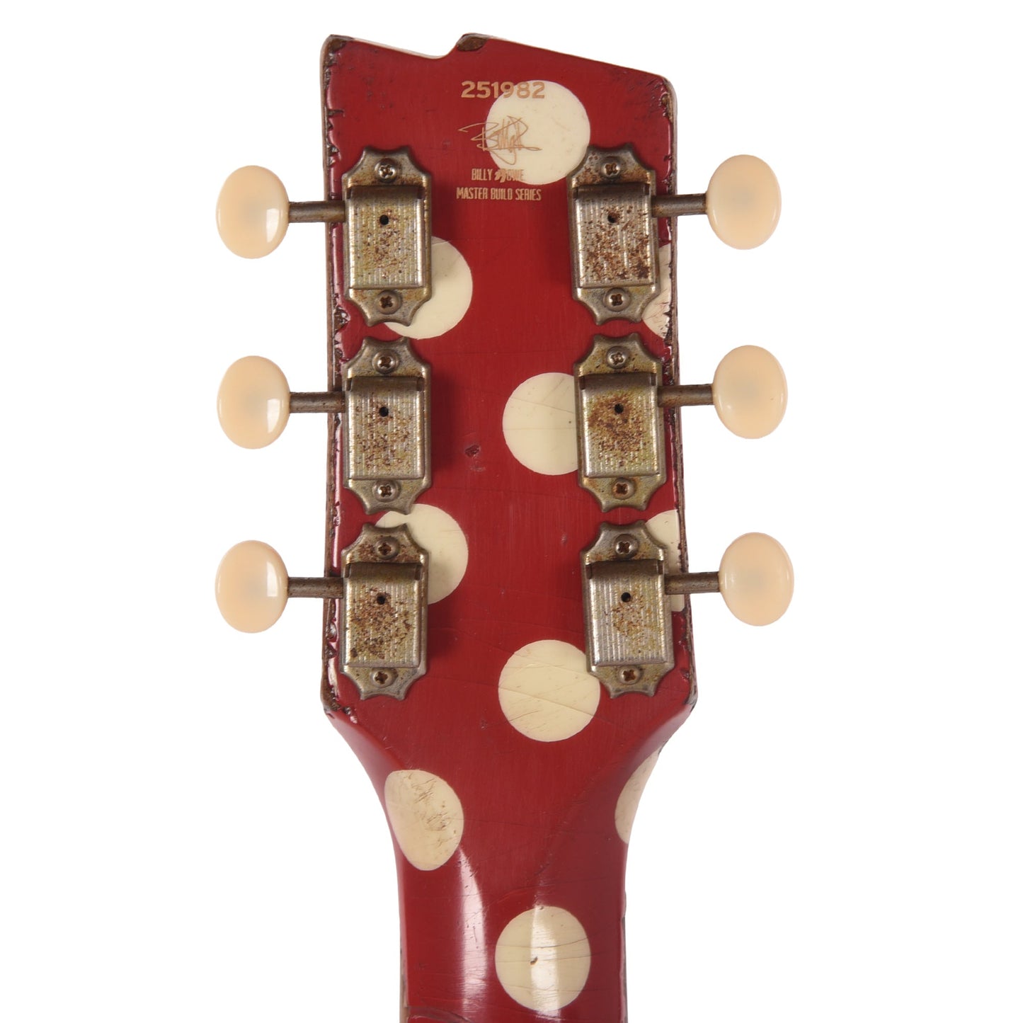 Rock N Roll Relics Revenge Jr Red & Aged White Polka Dots Heavy Aged Master Built by Billy Rowe w/"Dirty Dog" Dog Ear P90