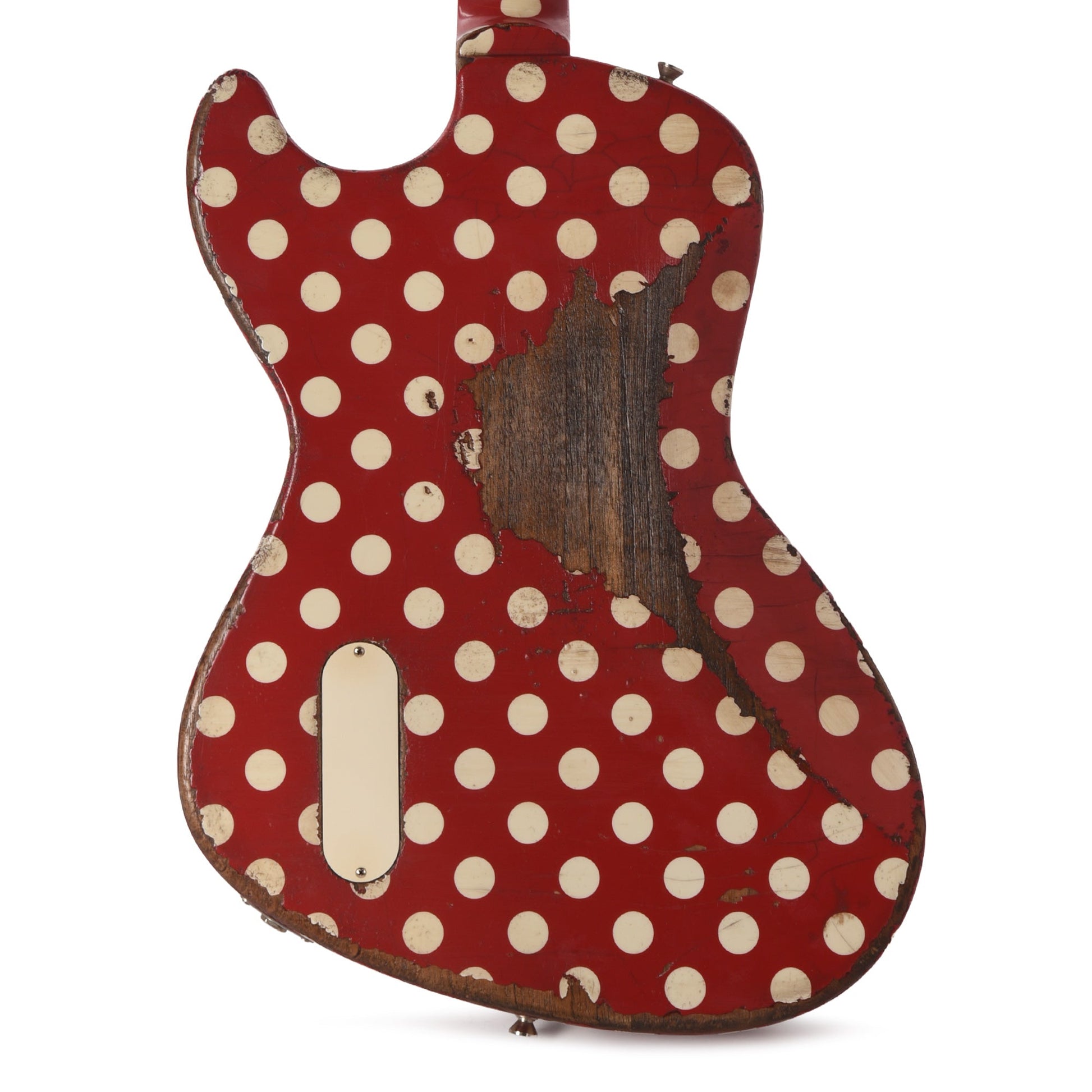 Rock N Roll Relics Revenge Jr Red & Aged White Polka Dots Heavy Aged Master Built by Billy Rowe w/"Dirty Dog" Dog Ear P90