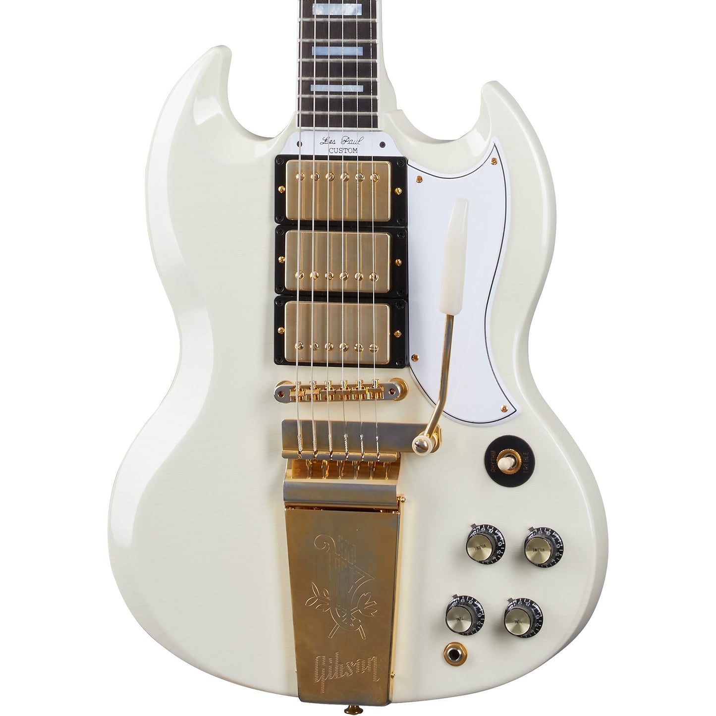 Gibson 1963 Les Paul SG Custom Reissue 3-Pickup w/Maestro VOS Classic White Gold
