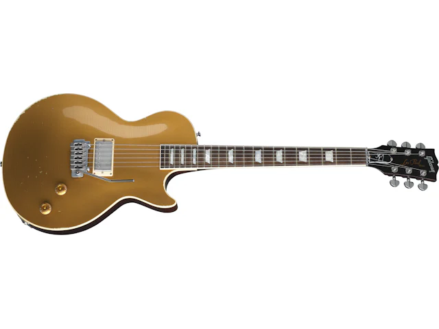 Gibson Custom Joe Perry "Gold Rush" Les Paul Axcess - Signed, Aged Antique Gold (Aged Brown/Pink Reissue 5-Latch Case Included), Signed/Aged Antique Gold