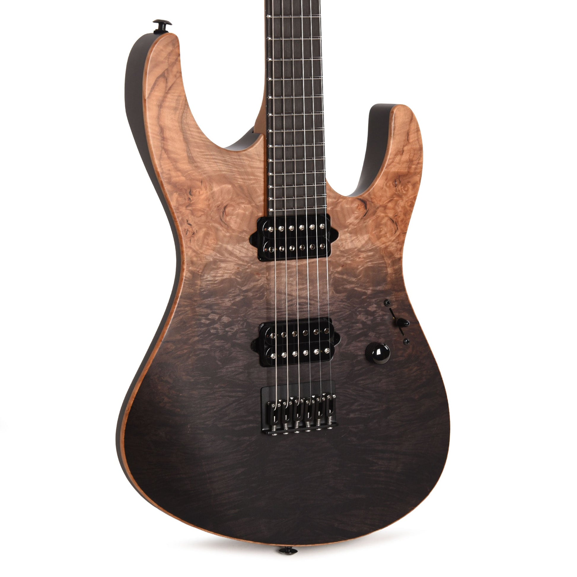 Suhr Custom Modern Black Gradient w/CME-Selected Burl Maple Top