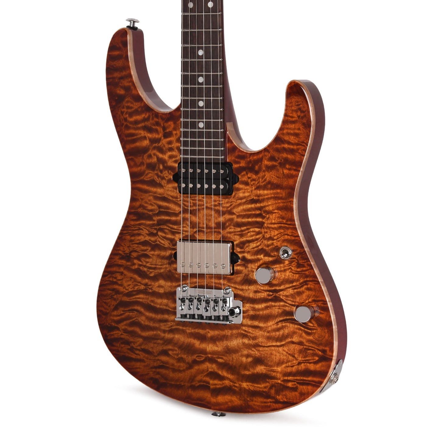 Suhr Custom Modern Carve Top Set Neck Copperhead Burst w/CME-Selected Quilt Maple Top
