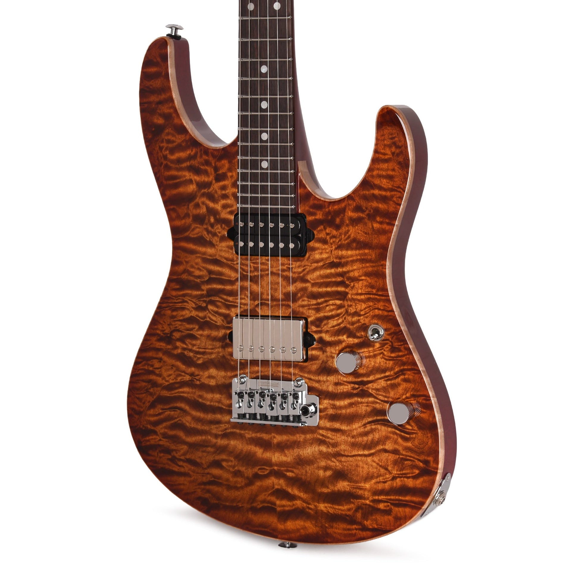 Suhr Custom Modern Carve Top Set Neck Copperhead Burst w/CME-Selected Quilt Maple Top