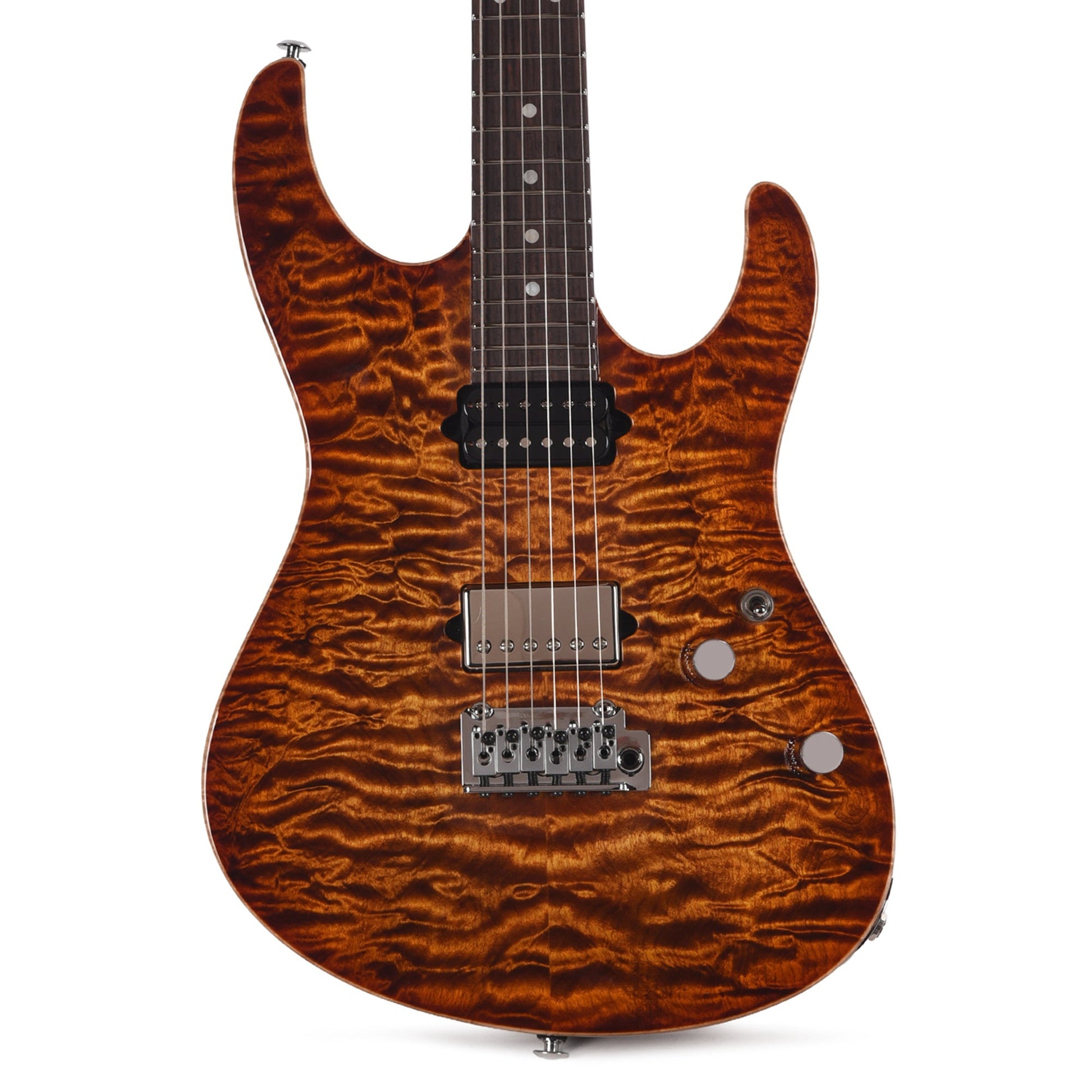 Suhr Custom Modern Carve Top Set Neck Copperhead Burst w/CME-Selected Quilt Maple Top