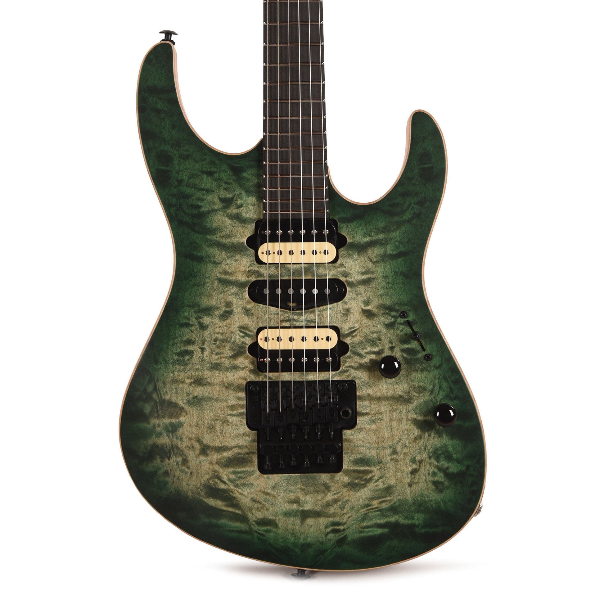 Suhr Custom Modern Faded Trans Green Burst w/CME-Selected Quilt Maple Top