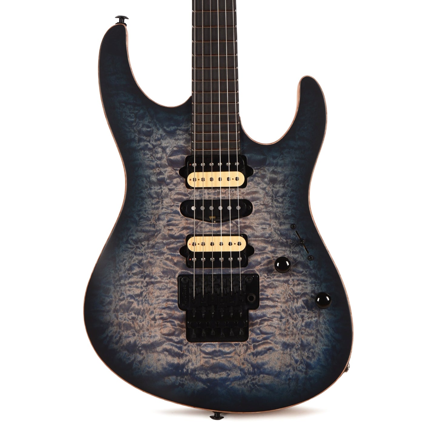 Suhr Custom Modern Faded Trans Whale Blue Burst w/CME-Selected Quilt Maple Top