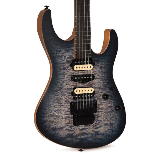 Suhr Custom Modern Faded Trans Whale Blue Burst w/CME-Selected Quilt Maple Top