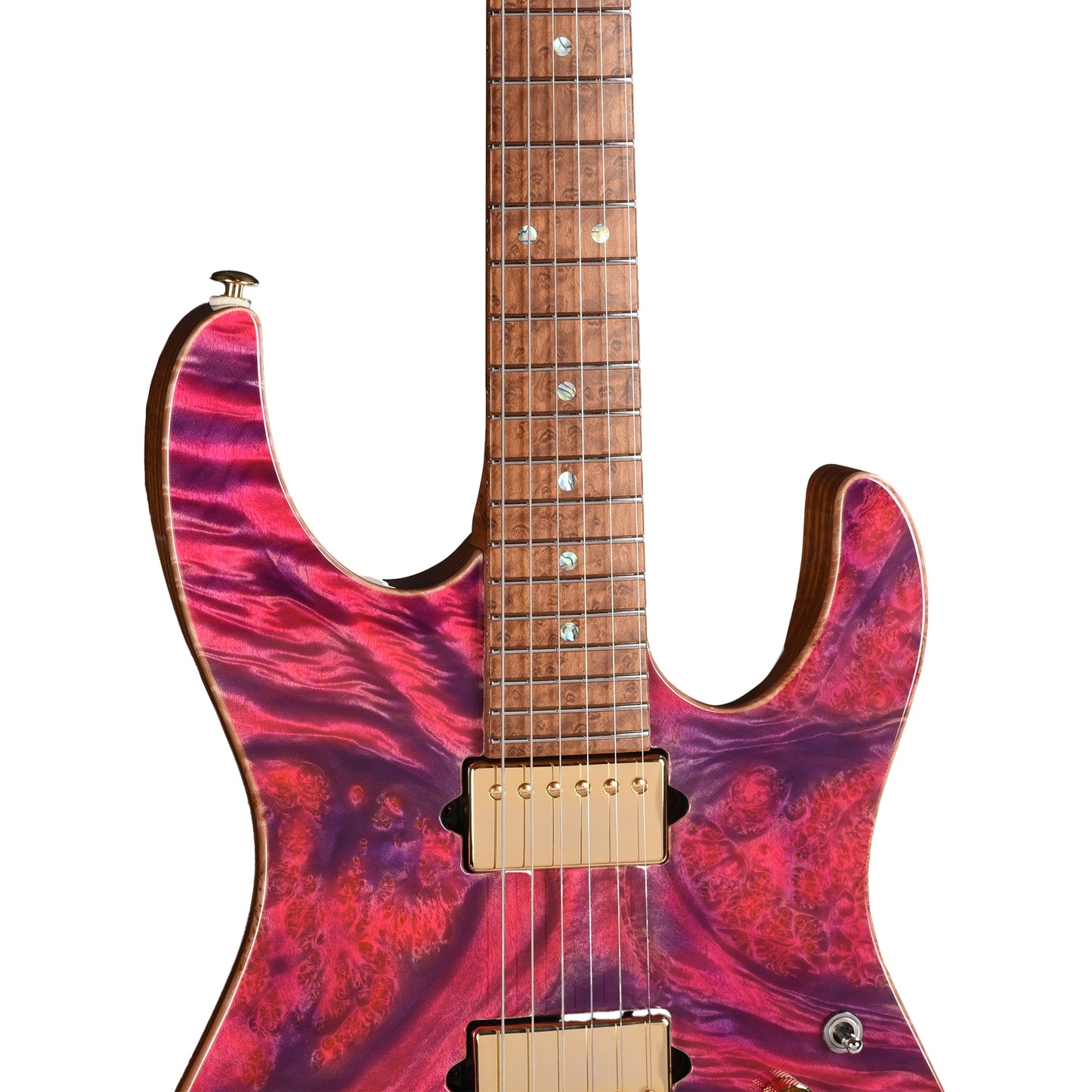 Suhr Custom Modern Pink Algae w/CME-Selected Waterfall Burl Maple Top