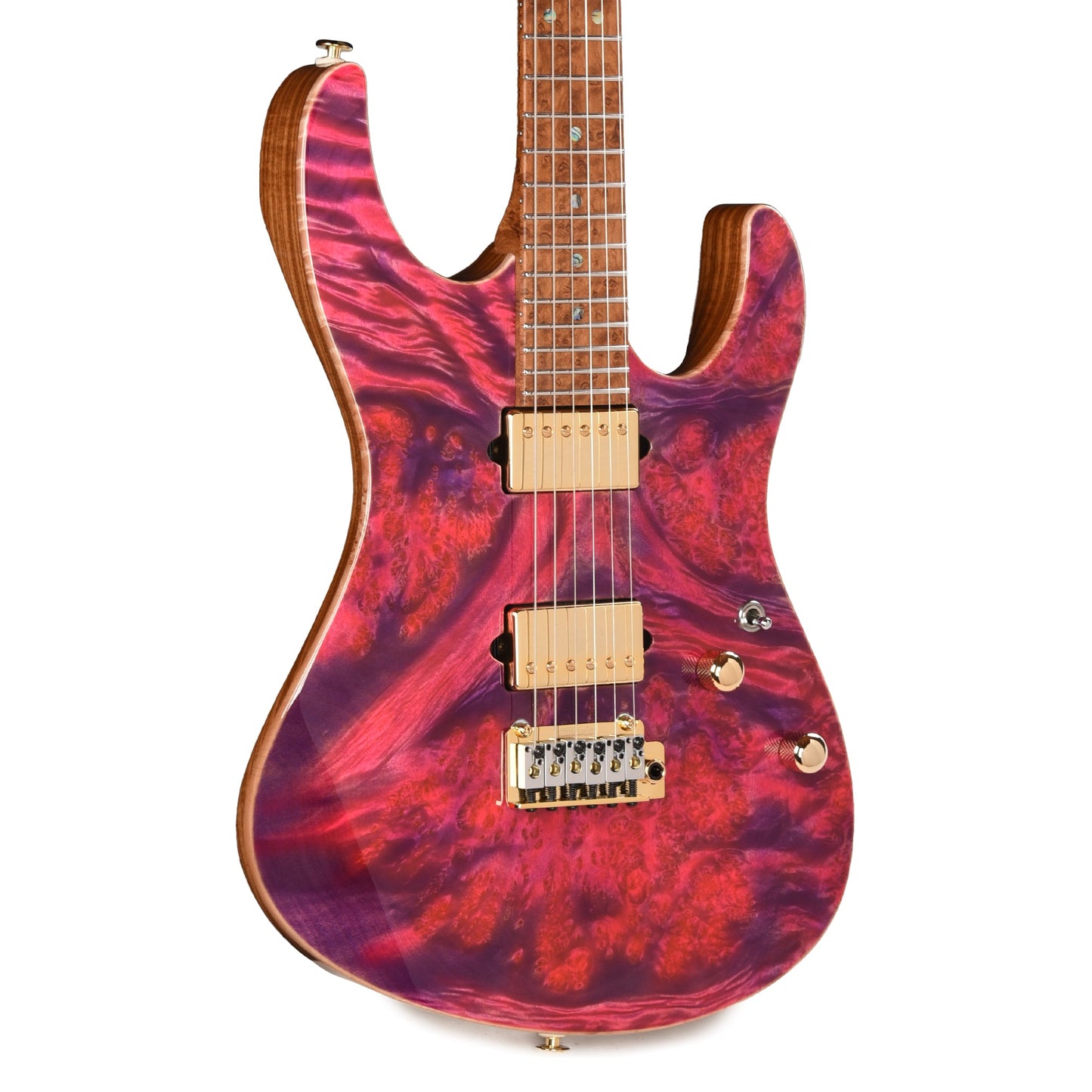 Suhr Custom Modern Pink Algae w/CME-Selected Waterfall Burl Maple Top