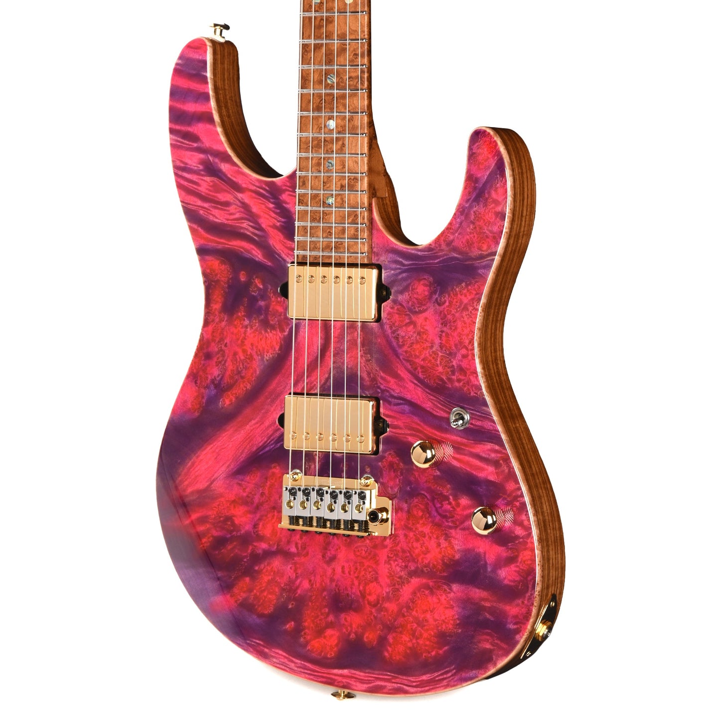 Suhr Custom Modern Pink Algae w/CME-Selected Waterfall Burl Maple Top