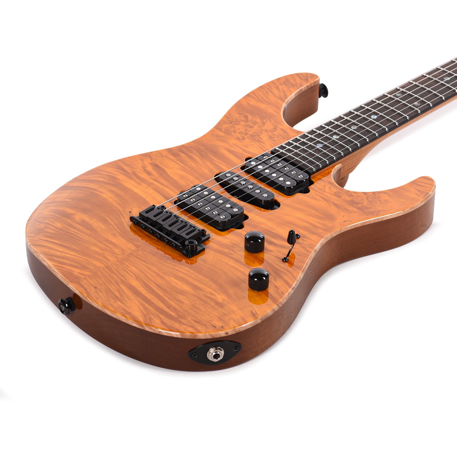 Suhr Custom Modern Trans Caramel w/ CME-Selected Waterfall Burl Maple Top