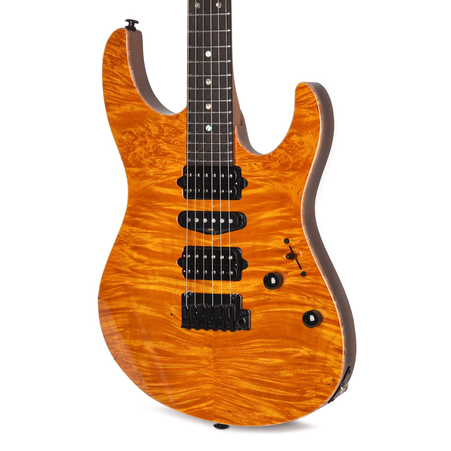 Suhr Custom Modern Trans Caramel w/ CME-Selected Waterfall Burl Maple Top