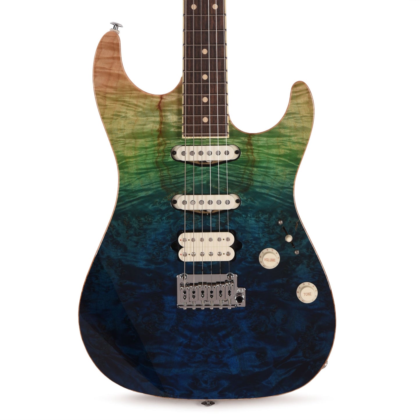 Suhr Custom Standard Aqua Blue Gradient w/CME-Selected Burl Maple Top