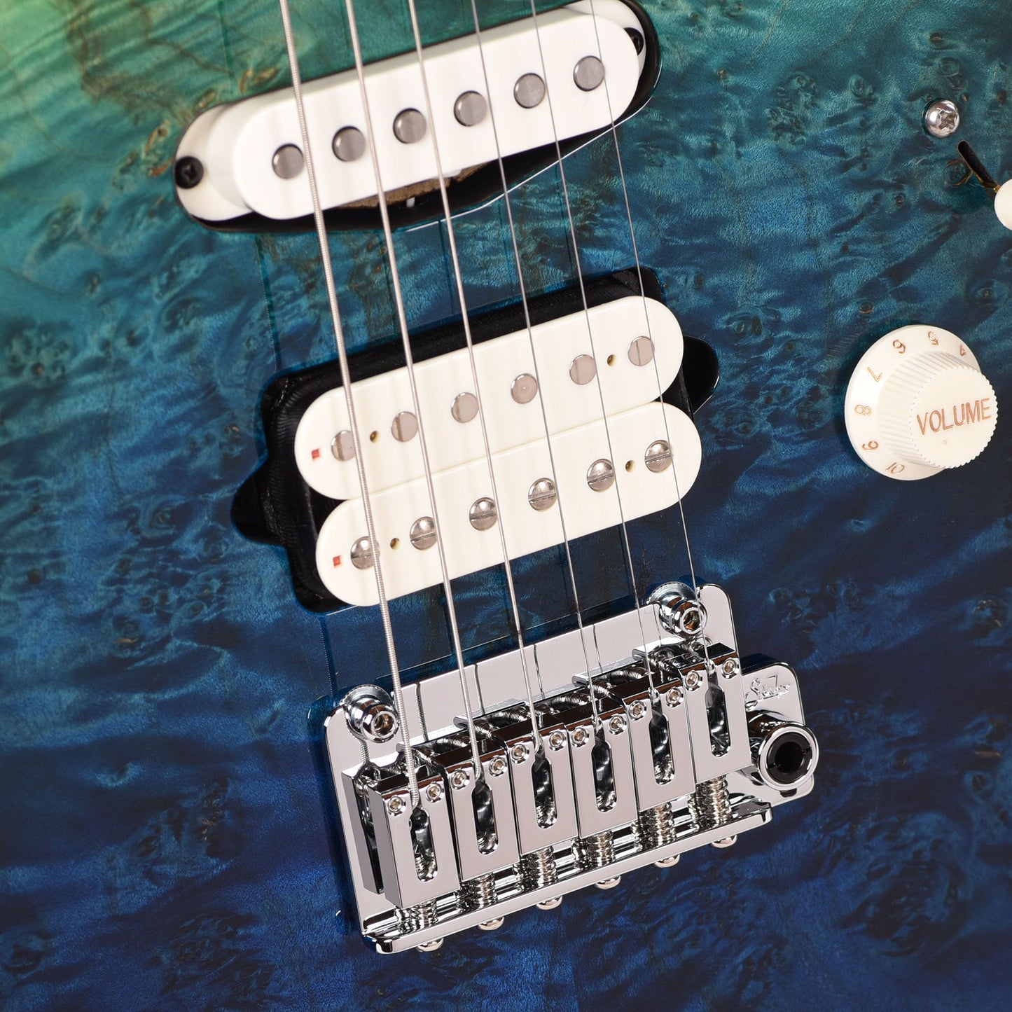 Suhr Custom Standard Aqua Blue Gradient w/CME-Selected Burl Maple Top
