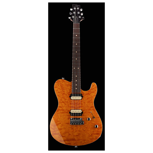 Suhr Oso Short Scale Alder w/Figured Curly Maple Top Trans Amber