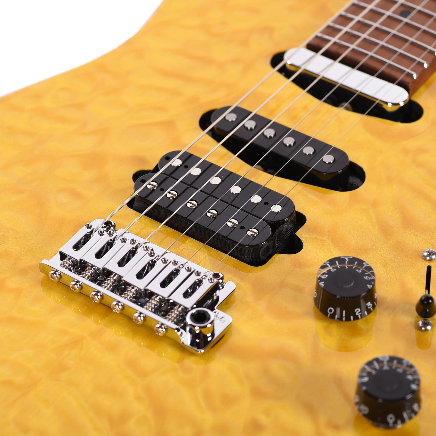 Suhr Custom Modern Trans Lemon Yellow w/ CME-Selected Quilt Maple Top