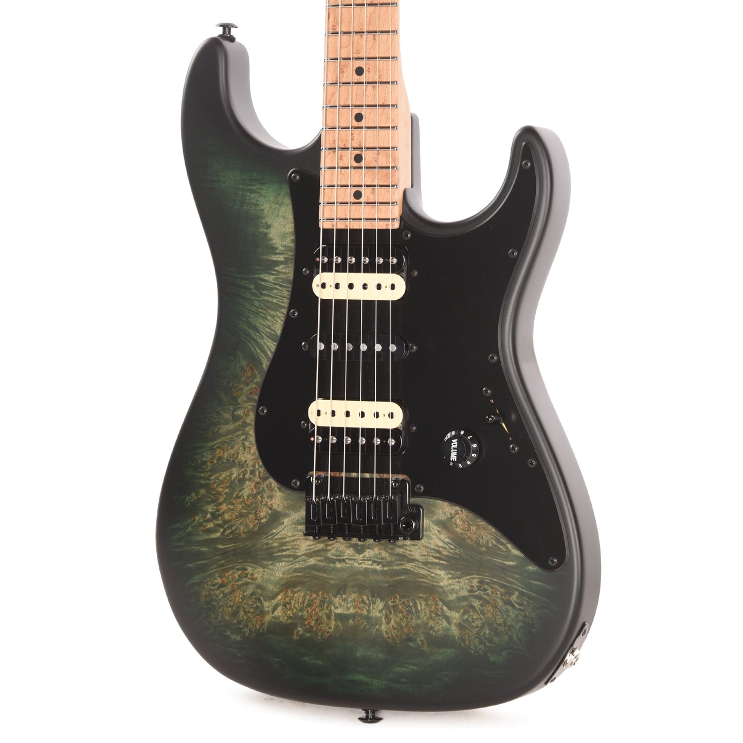 Suhr Custom Standard Faded Trans Green Burst w/ CME-Selected Waterfall Burl Maple Top
