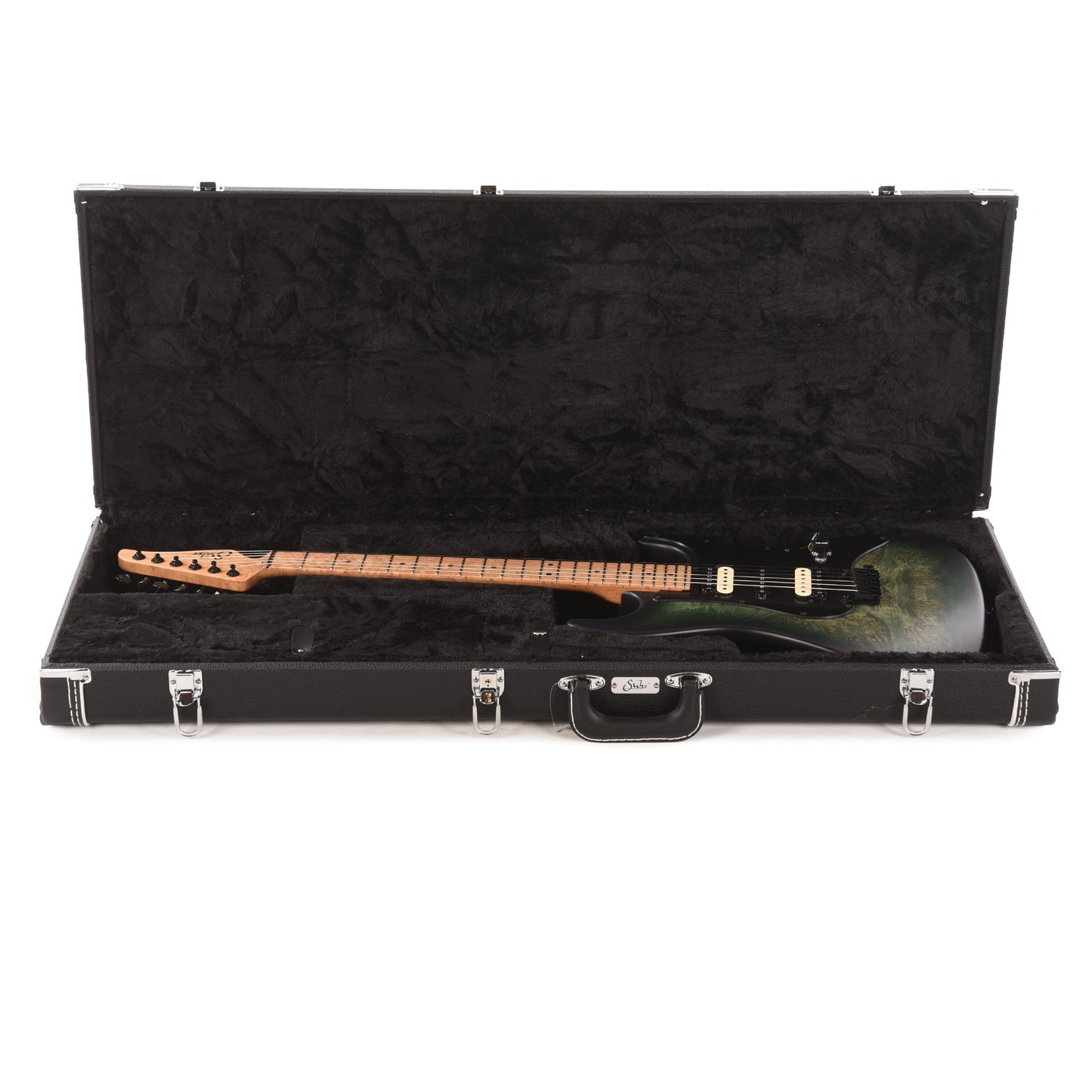 Suhr Custom Standard Faded Trans Green Burst w/ CME-Selected Waterfall Burl Maple Top
