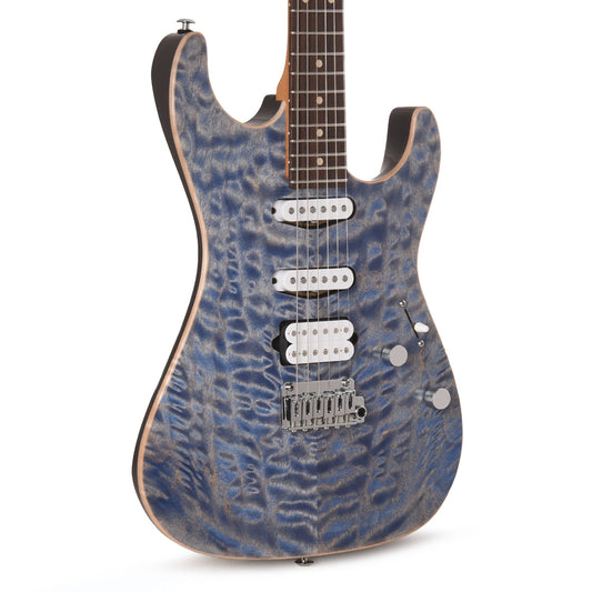 Suhr Custom Standard Trans Blue Denim w/ CME-Selected Quilt Maple Top