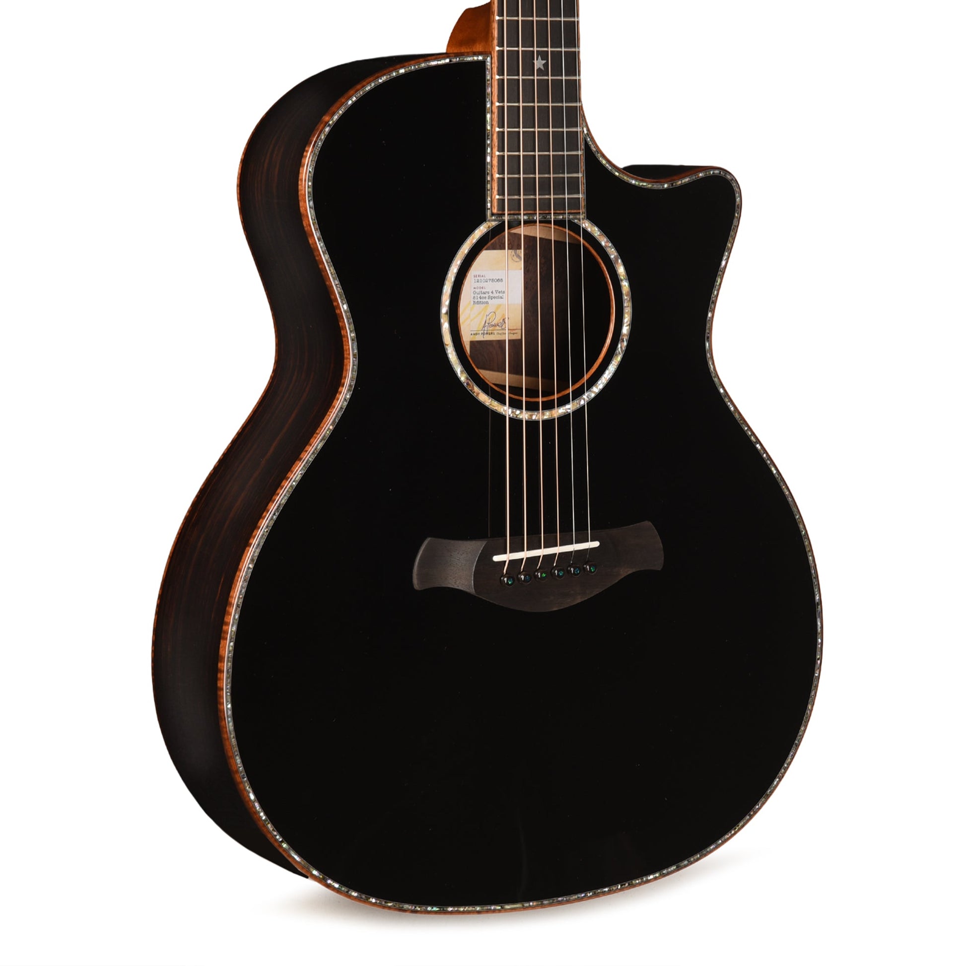Taylor Special Edition Guitars 4 Vets 814ce Spruce/Figured Rosewood Black w/Claria Pickup