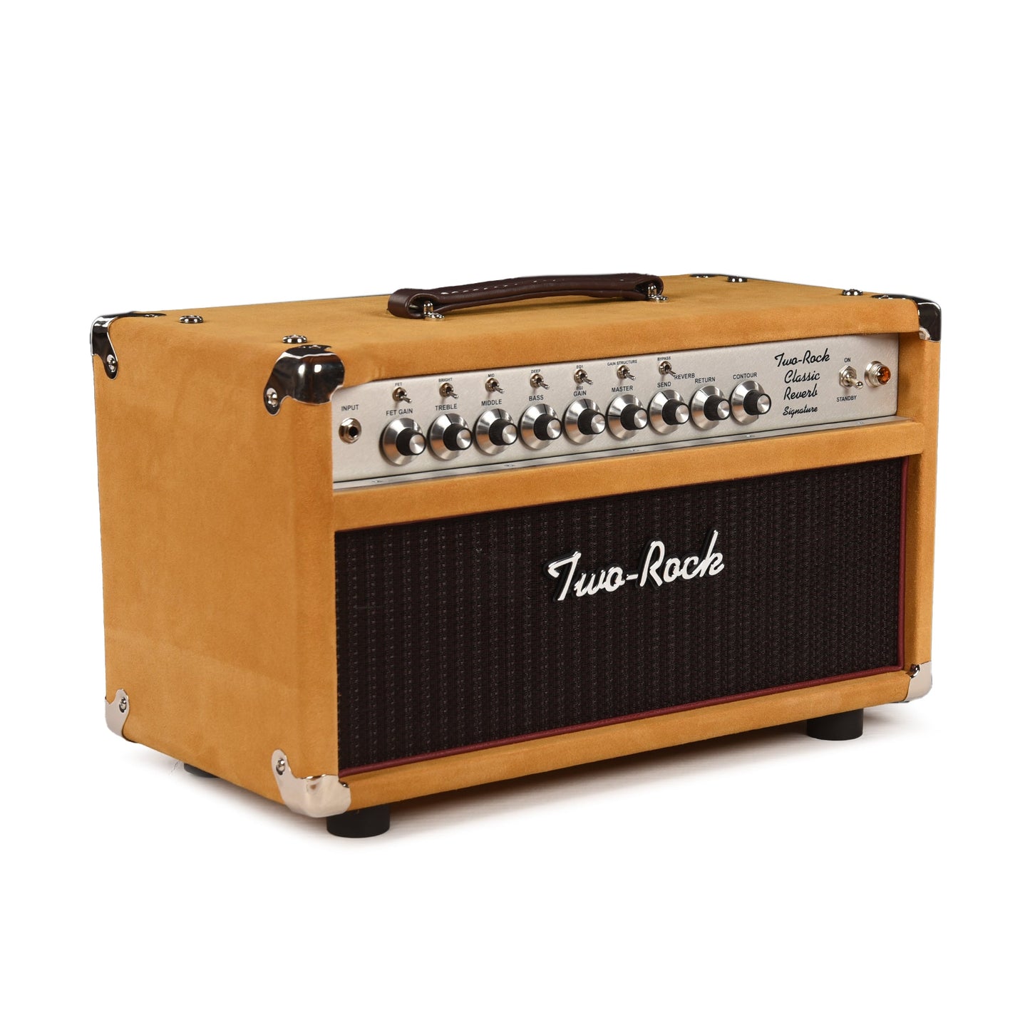 Two Rock Classic Reverb Signature Silver Anodized 100w Head Buckskin Suede w/ Oxblood Grill & Silver Skirted Knobs