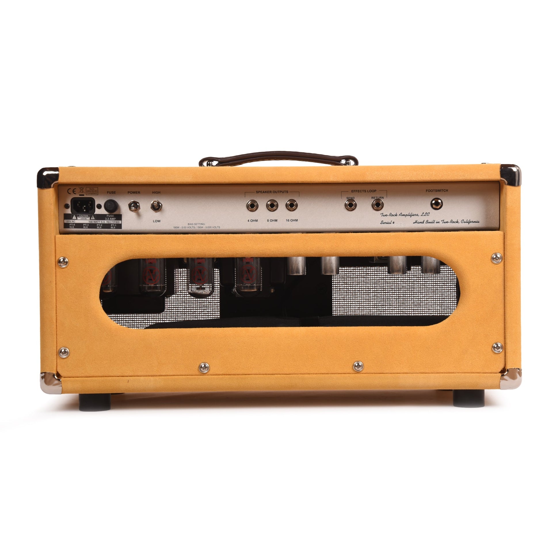 Two Rock Silver Sterling Signature 100W Head Silver Anodize Chasis Gold Suede w/ Cane Grill