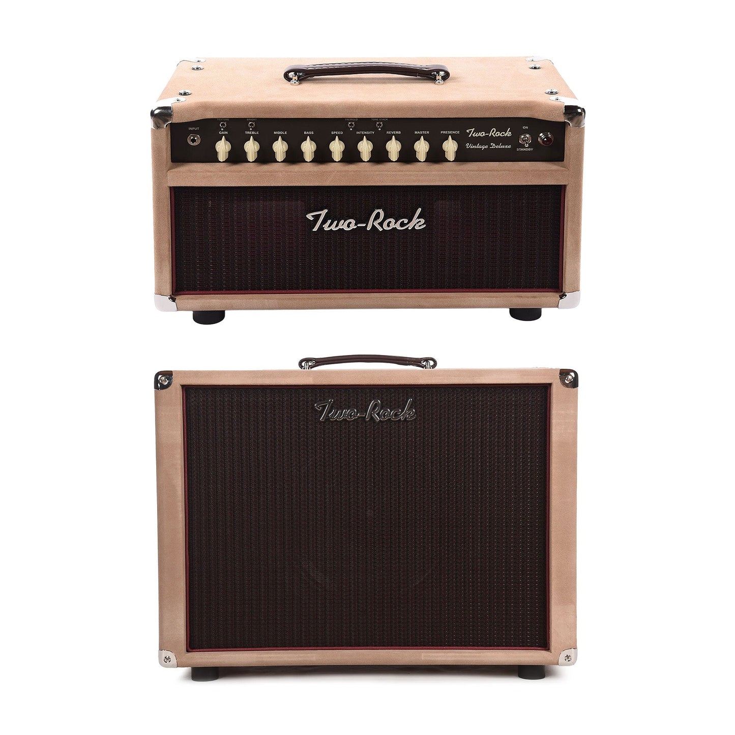 Two Rock Vintage Deluxe 40w Head and 1x12 Cab Dogwood Suede w/ Oxblood Grill Cloth bundle