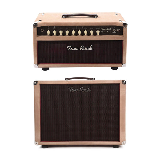 Two Rock Vintage Deluxe 40w Head and 1x12 Cab Dogwood Suede w/ Oxblood Grill Cloth bundle