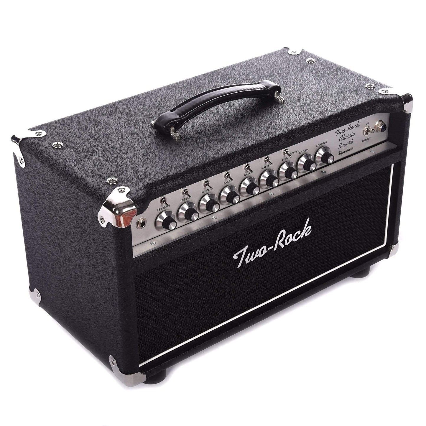 Two Rock Classic Reverb Signature Silver Anodized 100w Head w/Footswitch & Silver Skirted Knobs