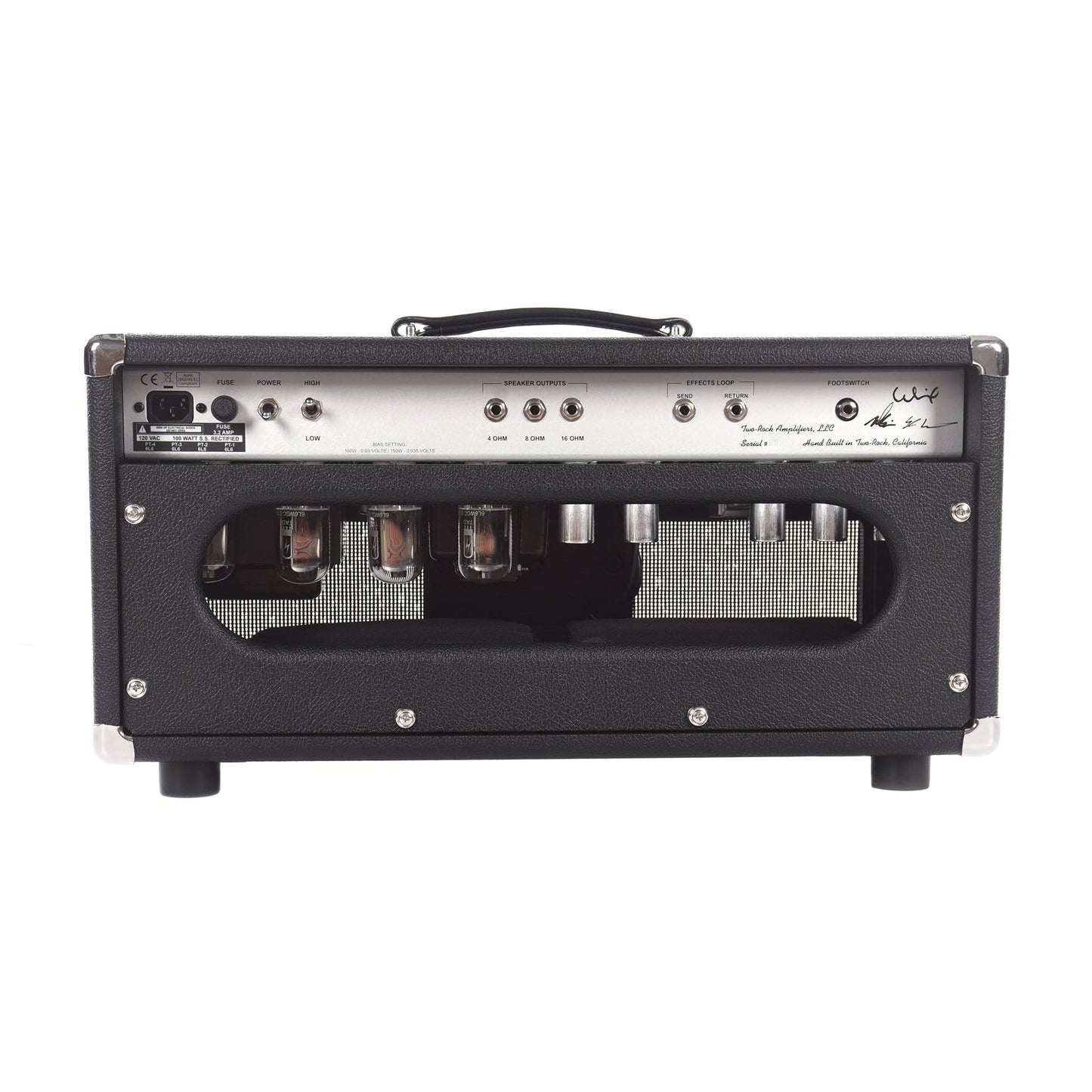 Two Rock Silver Sterling Signature 100W Head Silver Anodize Chasis w/Black Tolex & Silver Knobs
