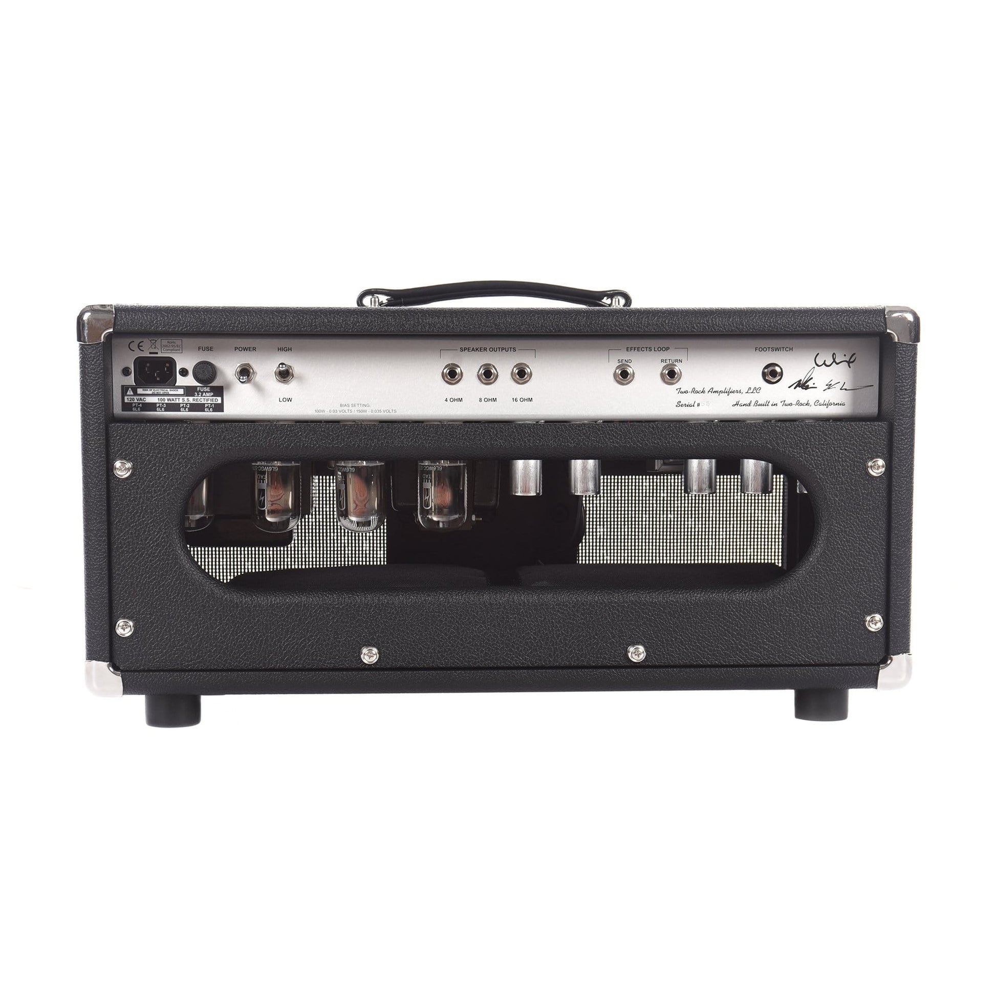 Two Rock Silver Sterling Signature 100W Head Silver Anodize Chasis w/Black Tolex & Silver Knobs